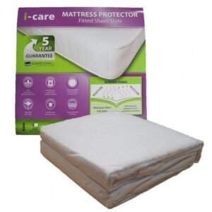 iCare Fitted Mattress Protector | Waterproof Cotton Terry Towelling (Fitted Sheet Style)